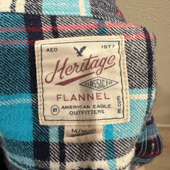 Retro Cowboy Plaid Flannel Shirt MEDIUM Cowgirl Unique Western Oversized Upcycle - Picture 5 of 6